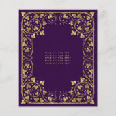 Billige Lila Violette Floral Gold Tiara Quinceaner Flyer (Hinten)