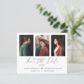 Billige Minimalistische Collage 3 Foto Doppelhochz (Stehend Vorderseite)