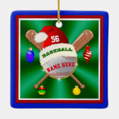 Billige Personalisierte Baseball-Ornamente für Jun Keramikornament (Rückseite)