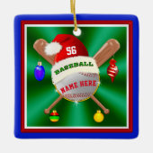 Billige Personalisierte Baseball-Ornamente für Jun Keramikornament (Vorderseite)