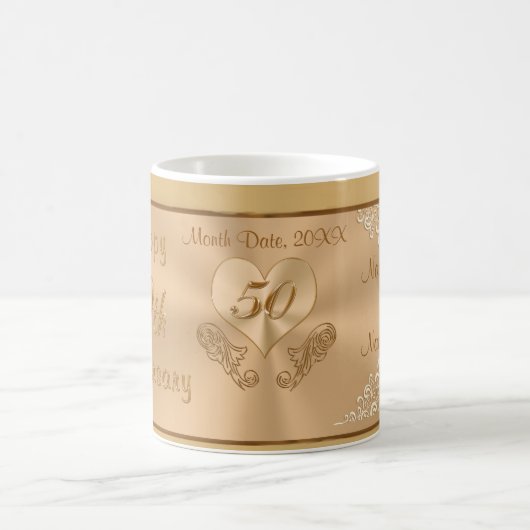 Billige PERSONALISIERTE fünfzigste Kaffeetasse (Mittel)