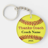 Billige Personalisierte Geschenke für Softball-Coa Schlüsselanhänger (Vorderseite)