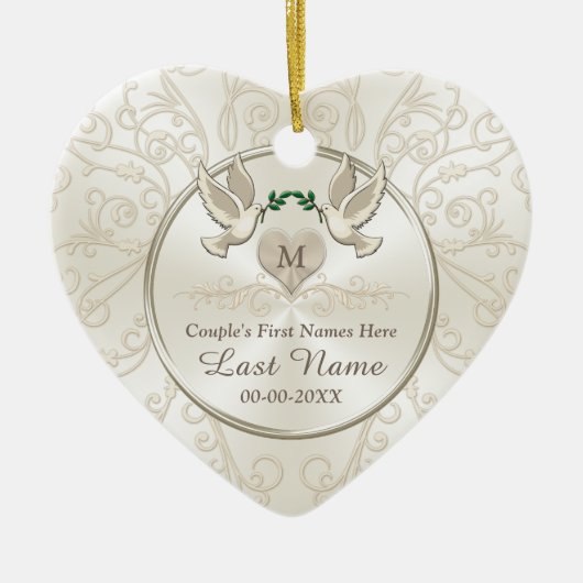 Billige personalisierte Hochzeits-Geschenke, die Keramik Ornament (Vorne)