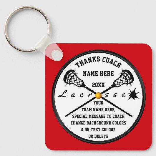 Billige Personalisierte Lacrosse Coach Geschenke,  Schlüsselanhänger (Vorderseite)
