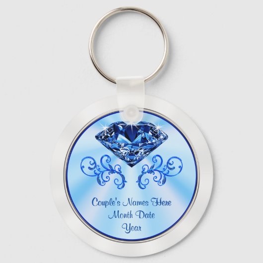 Billige Personalisierte Sapphire-Gastgeschenke Schlüsselanhänger (Vorderseite)