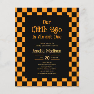Billige Retro Kleine Boo Halloween Baby Shower Flyer