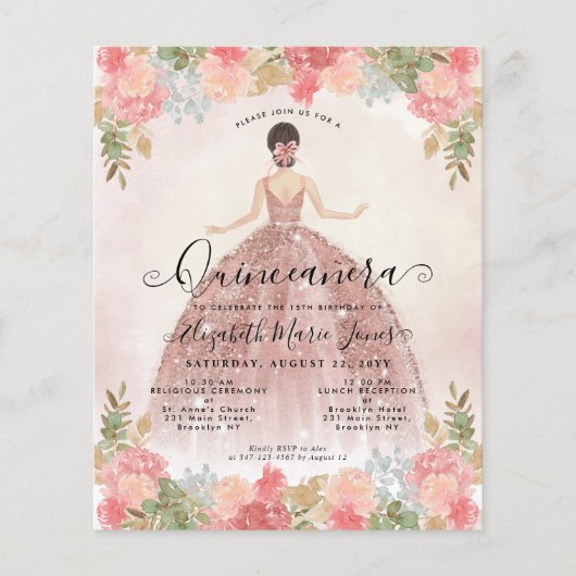 Billige Rose mit Flora Gold Rosa Prinzessin Quince Flyer (Vorne)