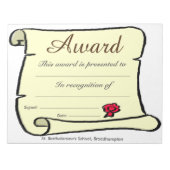 Billige Schulpreisliste Notizblock (Vorderseite)