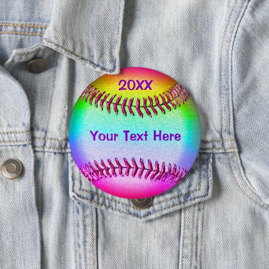 Billige Softball-Geschenke für Mädchen IHR TEXT Button (Beispiel)