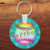 Billige Softball-Geschenke für Mädchen, Softball-G Schlüsselanhänger (Rückseite)