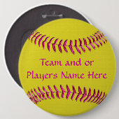 Billige Softball-Geschenke für Mädchen TEAM und Button (Vorne & Hinten)