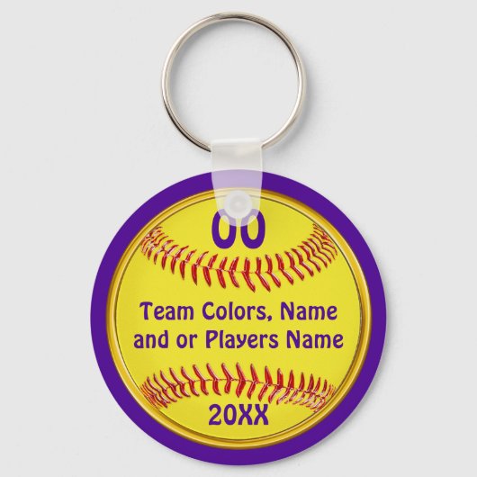 Billige Softball-Geschenkideen, Ihr Text und Ihre  Schlüsselanhänger (Vorderseite)