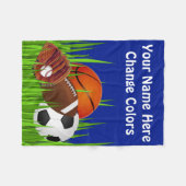 Billige Sport-Fleece-Decke Ihr TEXT und FARBEN Fleecedecke (Vorderseite (Horizontal))