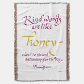 Billige Worte sind wie ein Honey Bible Verse Decke (Vorderseite Vertikal)