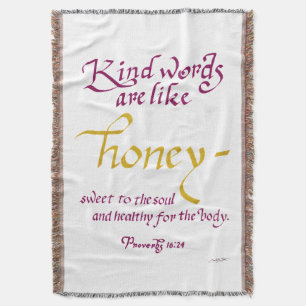 Billige Worte sind wie ein Honey Bible Verse Decke