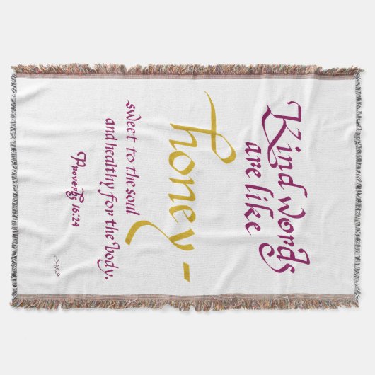 Billige Worte sind wie ein Honey Bible Verse Decke (Vorderseite)