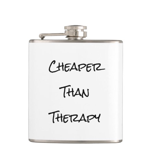 Billiger als Therapie Flachmann (Vorderseite)