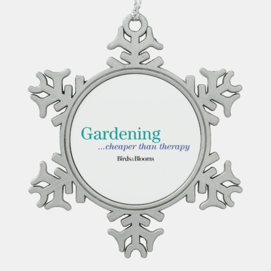 Billiger als Therapie Schneeflocken Zinn-Ornament (Vorderseite)