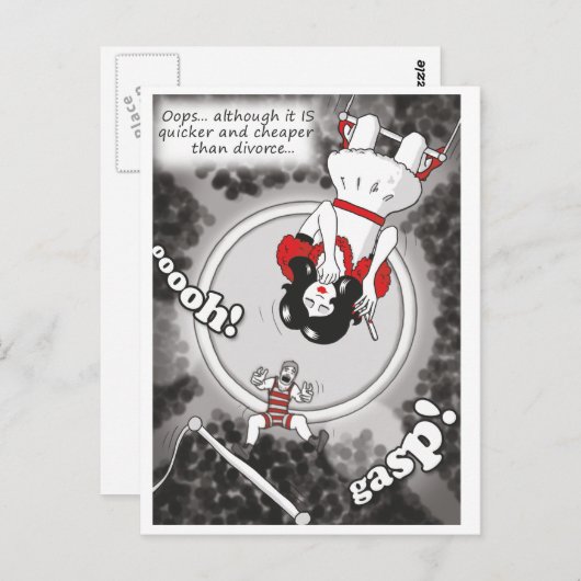 'Billiger & schneller als Scheidung' Postkarte (Vorne/Hinten)