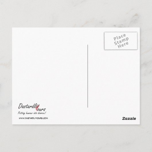 'Billiger & schneller als Scheidung' Postkarte (Rückseite)