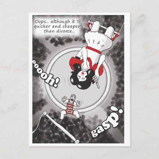 'Billiger & schneller als Scheidung' Postkarte (Vorderseite)