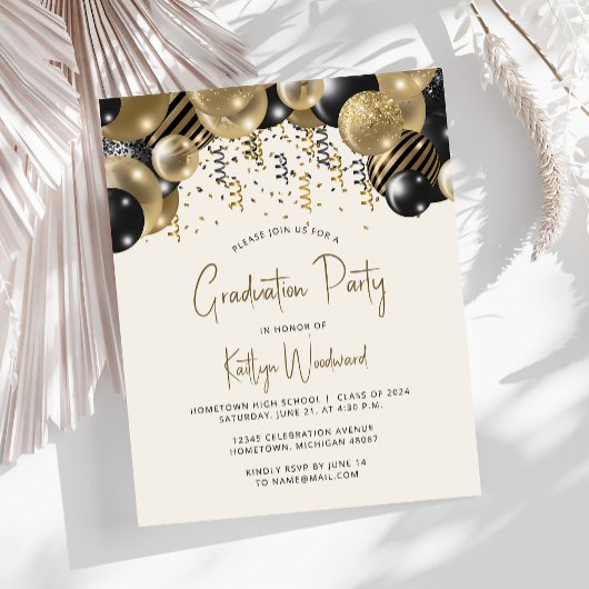 Billiges Black Balloon Arch Graduation Party