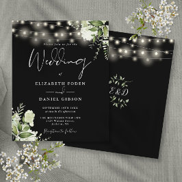 Billiges Blumenspiel Schwarze Hochzeit Einladung