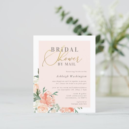 Billiges Blütengold-Brautparty per Post (Stehend Vorderseite)