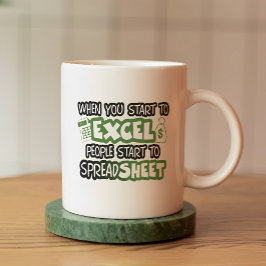 Billiges Excel und Tabellenkalkulationssystem Kaffeetasse