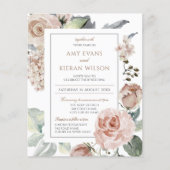 Billiges formelles, florales, rosa Hochzeitstil (Vorderseite)