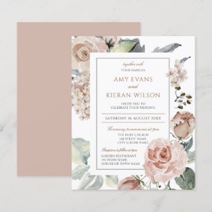 Billiges formelles, florales, rosa Hochzeitstil