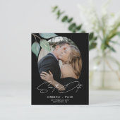 Billiges Foto, elegante Hochzeit Save the Date (Stehend Vorderseite)