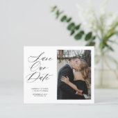 Billiges Foto, elegante Hochzeit Save the Date (Stehend Vorderseite)
