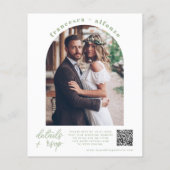 Billiges Foto-Hochzeit mit grünem UAWG QR-Code Flyer (Hinten)