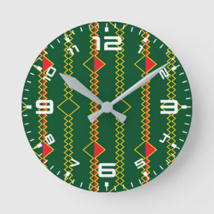 Billiges Grünbuch Zigzag Lines Runde Wanduhr