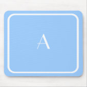 Billiges Light Sky Blue Mousepad mit weißem Monogr (Vorne)