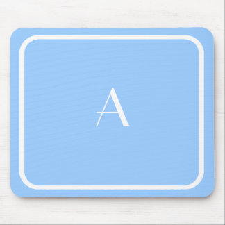Billiges Light Sky Blue Mousepad mit weißem Monogr
