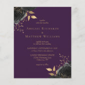 Billiges Lila Hochzeitsfest in Schwarz-Gold (Vorderseite)