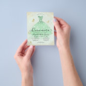 Billiges Sage Green Gold Glitzer Gozo Quinceanera Flyer (Gruppe)