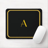 Billiges schwarzes Mousepad mit Gold-Rahmen und Mo (Mit Mouse)
