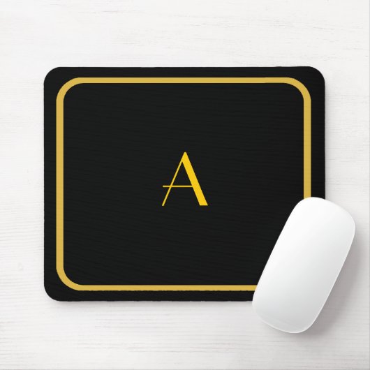 Billiges schwarzes Mousepad mit Gold-Rahmen und Mo (Mit Mouse)