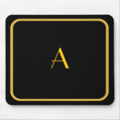 Billiges schwarzes Mousepad mit Gold-Rahmen und Mo (Vorne)