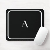 Billiges schwarzes Mousepad mit weißem Monogramm u (Mit Mouse)
