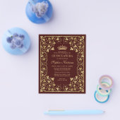 Billiges Vintages Burgundy Red Gold Tiara Quincean Flyer (Einzeln)