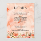 Billigfarbene Blumenhochzeit in einer Einladung (Rückseite)