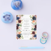 Billigflieger, Burgund, Pink & Peach Hochzeit Flyer (Einzeln)