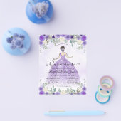 Billigfloral Lila Prinzessin Birthday Quinceanera Flyer (Einzeln)