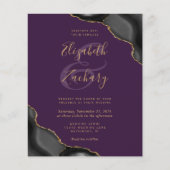 Billiggoldene Ecken Lila Hochzeit (Vorderseite)