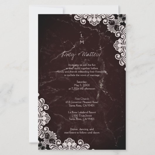 Billigster Spitzeneffekt Klassische Initiale Hochz (Rückseite)