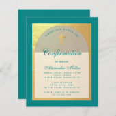 Billigung der Aquamarinen Arch-Imitat Gold Einladu (Vorne/Hinten)